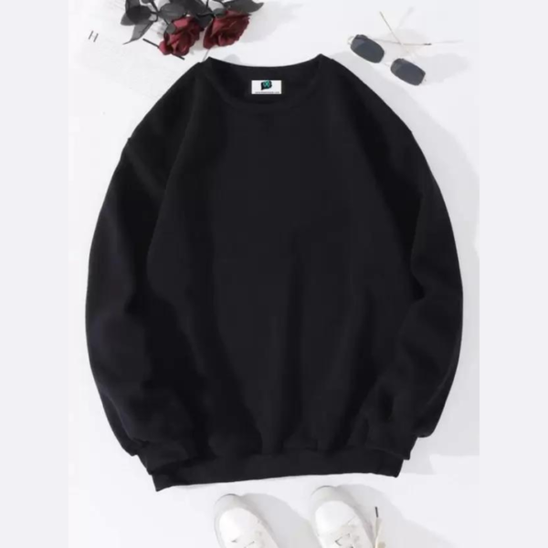 Fashion Outfit Men's plain Round Neck Full Sleeves Sweatshirts |Sweatshirt|(Black)