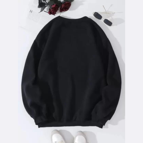 Fashion Outfit Men's plain Round Neck Full Sleeves Sweatshirts |Sweatshirt|(Black) - Image 2