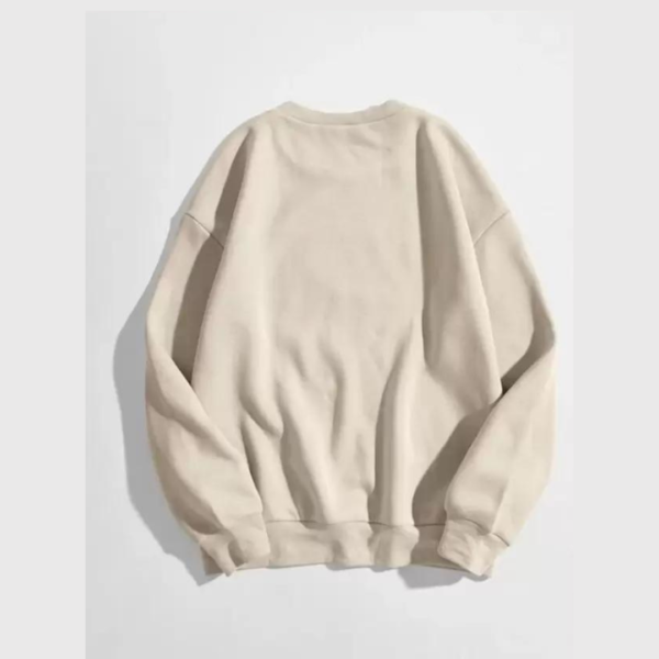Fashion Outfit Men's plain Round Neck Full Sleeves Sweatshirts |Sweatshirt For Men|(Cream | Off-white) - Image 2