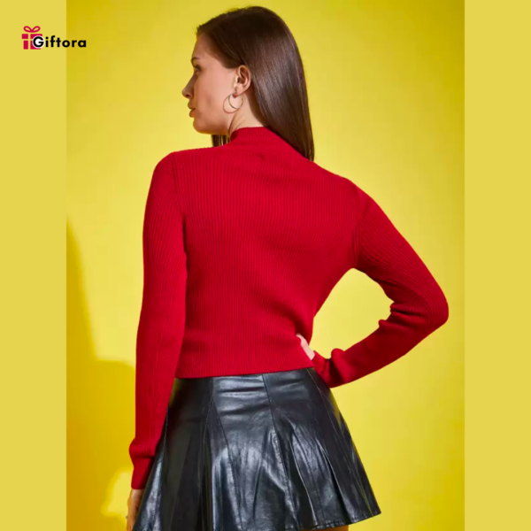 BABY OVERLOCK HIGHNECK FULL SLEEVE TOP MAROON - Image 3