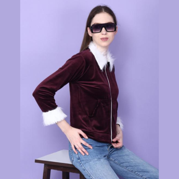 FUR JACKET (WINE) - Image 3