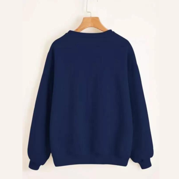Fashion Outfit Men's plain Round Neck Full Sleeves Sweatshirts |Sweatshirt For Men|(Navy Blue) - Image 2