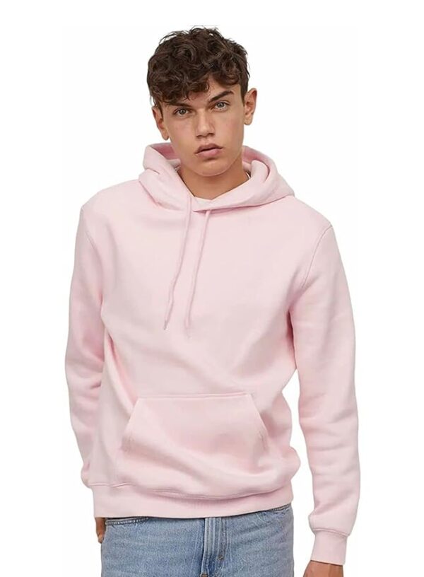 Winter Wear Men's Plain Hoodie or Sweatshirts With Classic and Comfortable feel Perfect for Casual Wear (Light Pink)