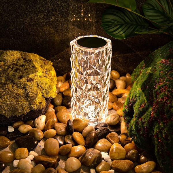 Crystal Lamp, 16-Color Changing Diamond Table Lamp – USB Rechargeable Touch Night Lamp with Remote Control